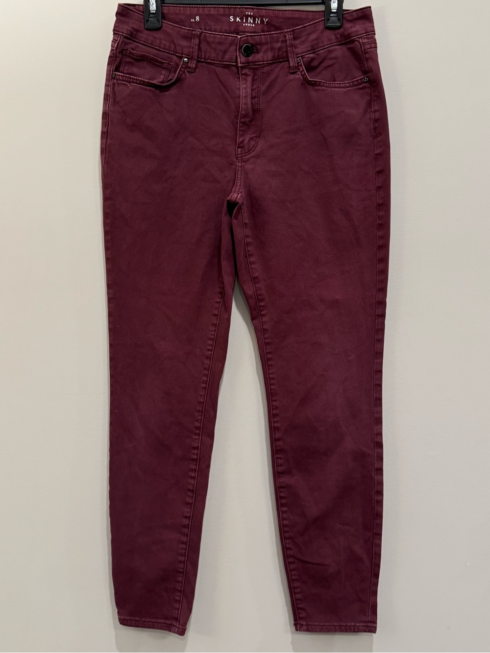 White House Black Market The Skinny Ankle Jeans Dusty Wine | Size 8